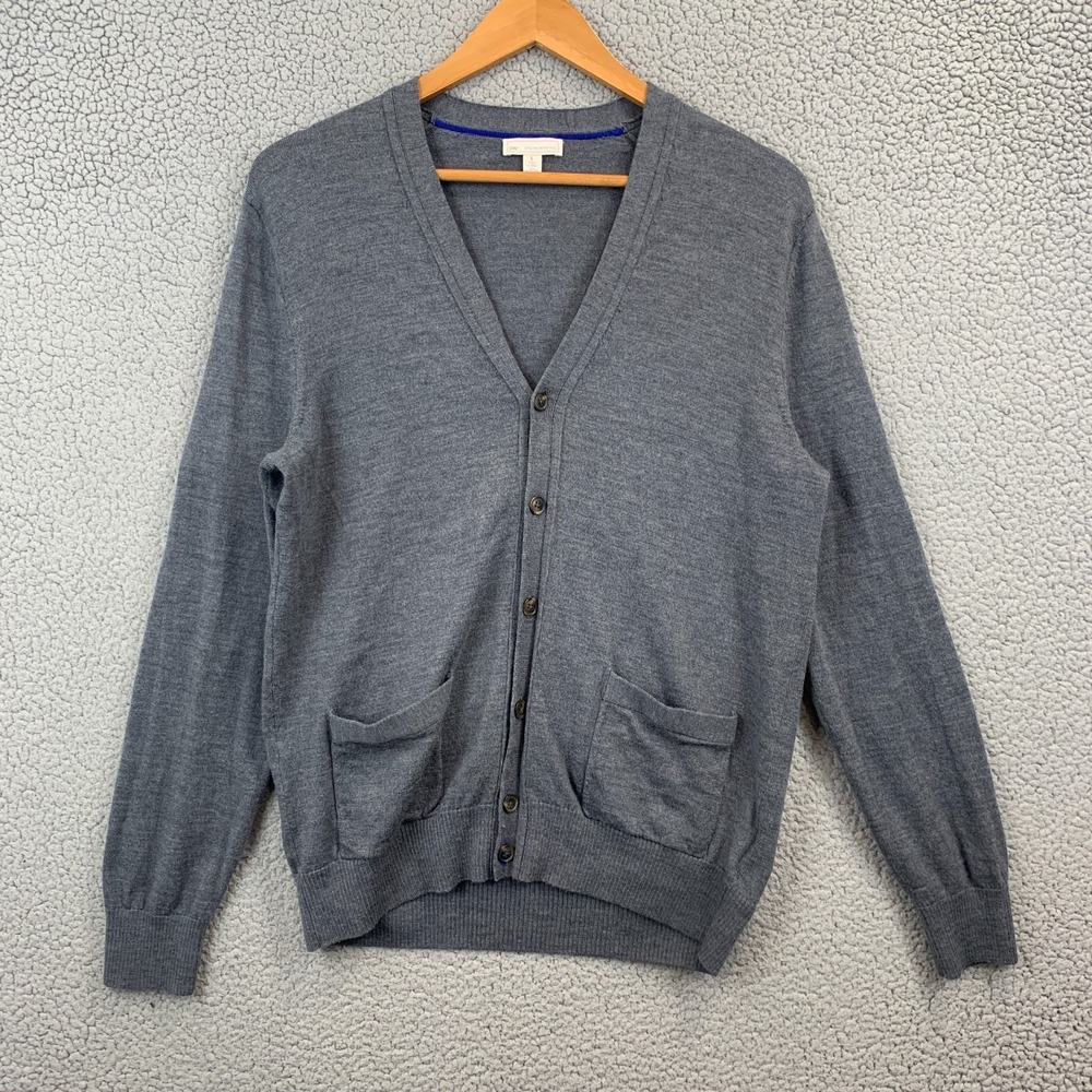 Gap Merino Wool Longline Lightweight Cardigan Heather Grey Size Large